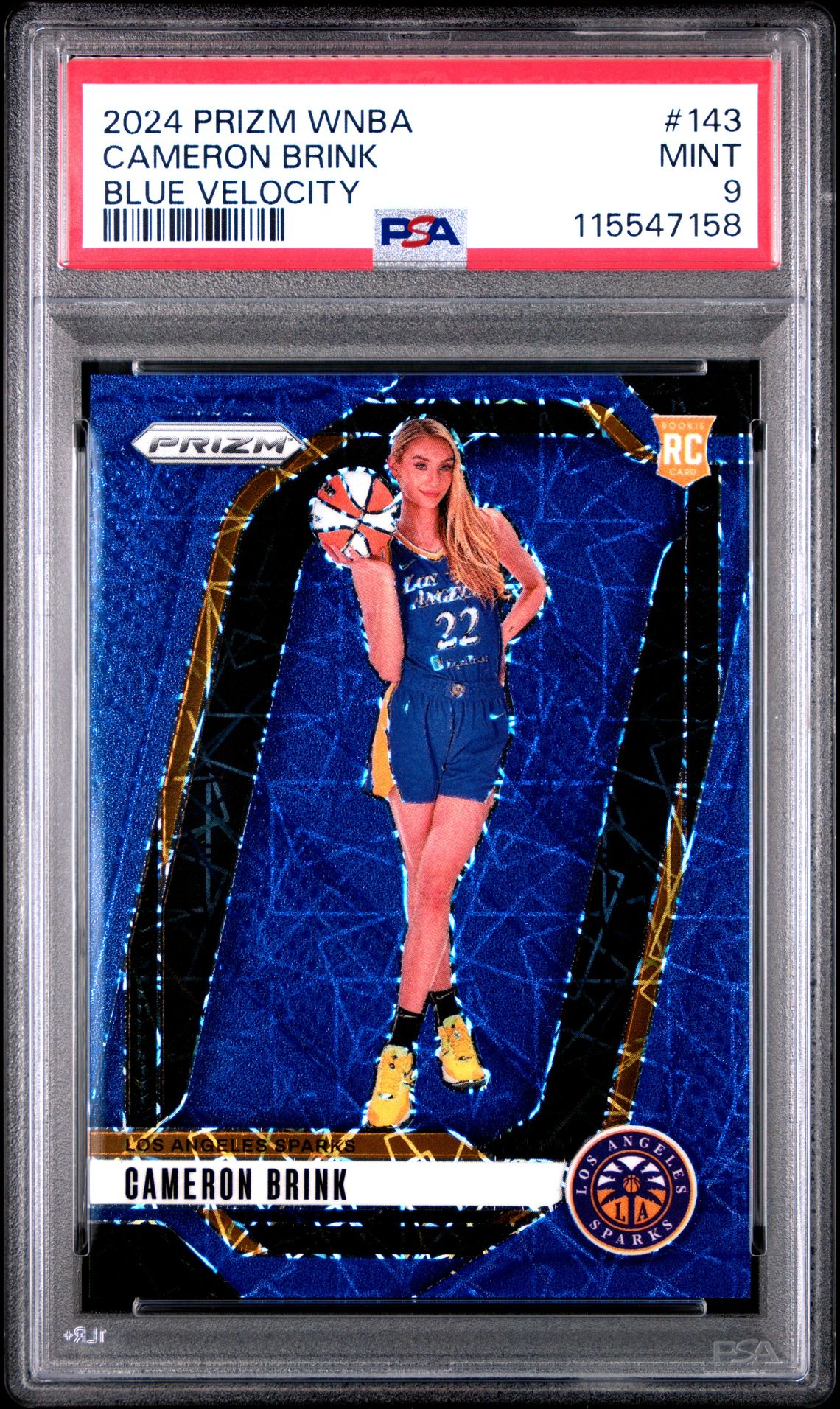 2024 Panini Prizm Wnba Cameron Brink #143 (Blue Velocity) Mint 9 front