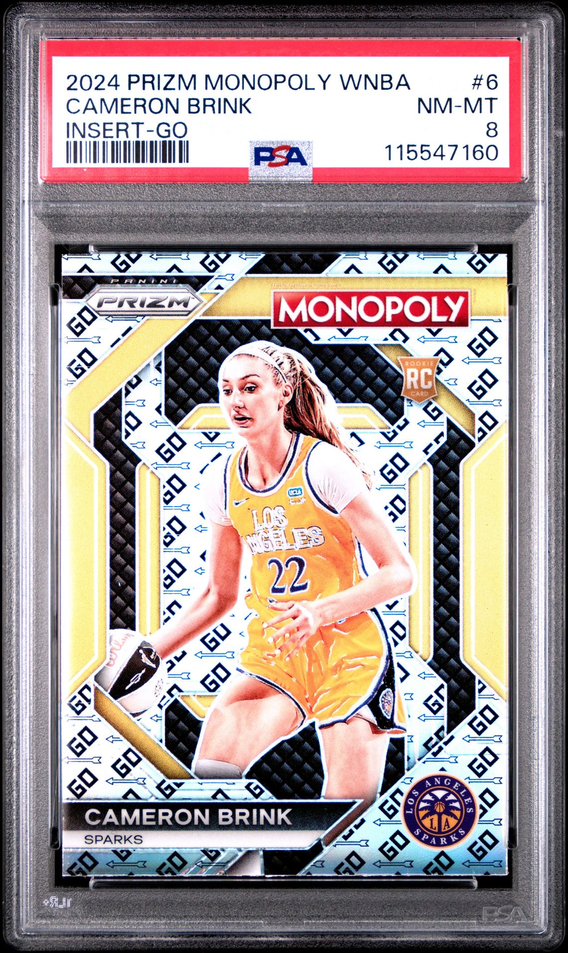 2024 Panini Prizm Monopoly Wnba Insert Cameron Brink #6 (Insert-Go) Nm-Mt 8 front