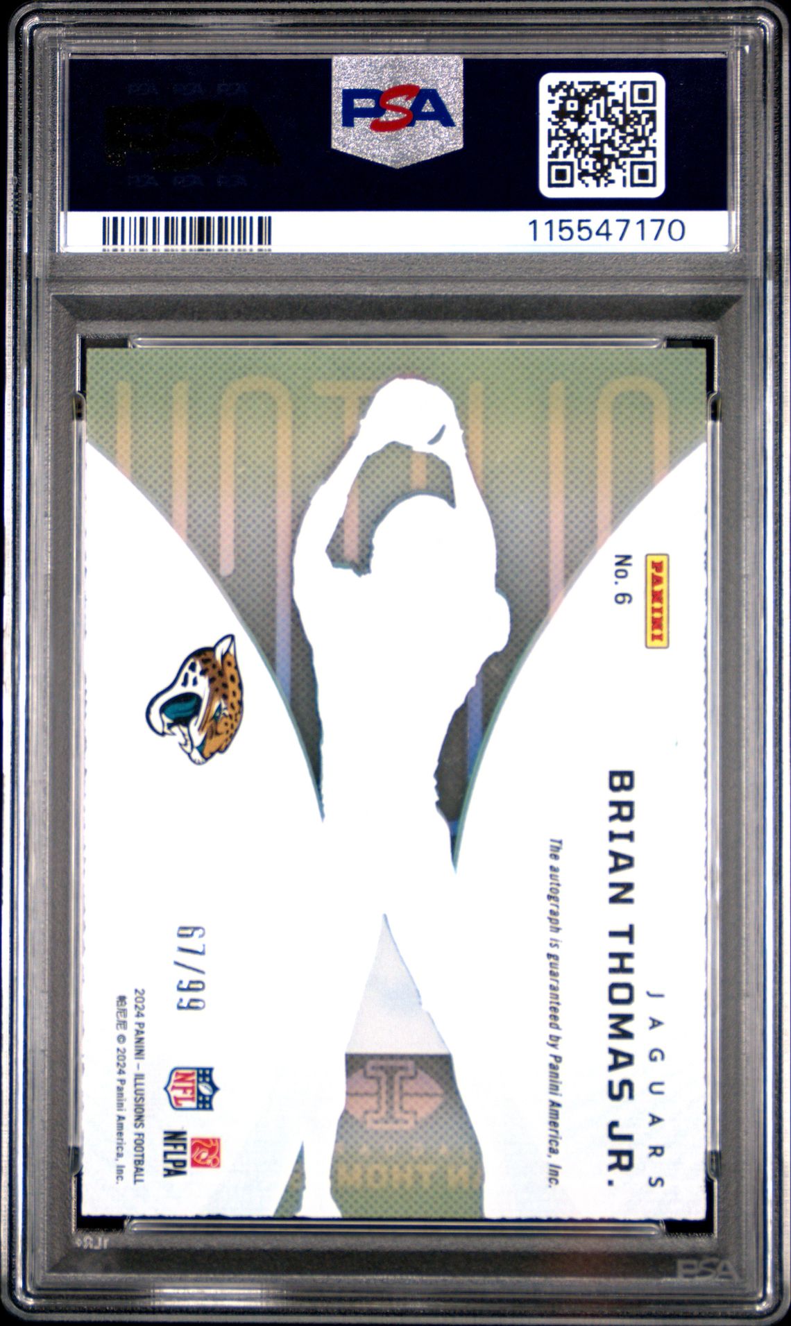 2024 Panini Illusions Clutch Brian Thomas Jr. #6 (Clutch-Signature) Nm-Mt 8 back