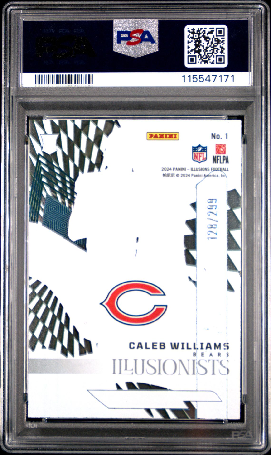2024 Panini Illusions Illusionists Caleb Williams #1 (Illusionists-Light Blue) Nm-Mt 8 back