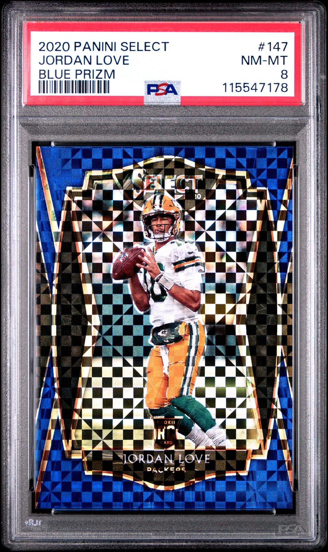 2020 Panini Select Jordan Love #147 (Blue Prizm) Nm-Mt 8 front