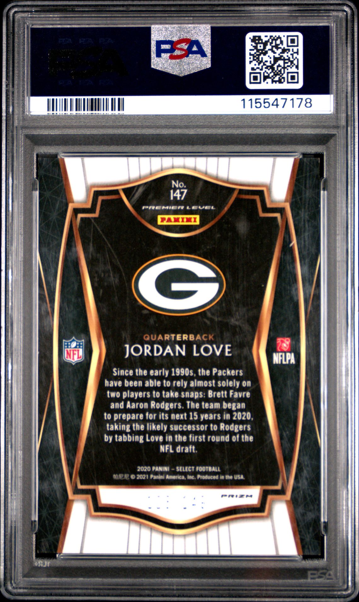 2020 Panini Select Jordan Love #147 (Blue Prizm) Nm-Mt 8 back