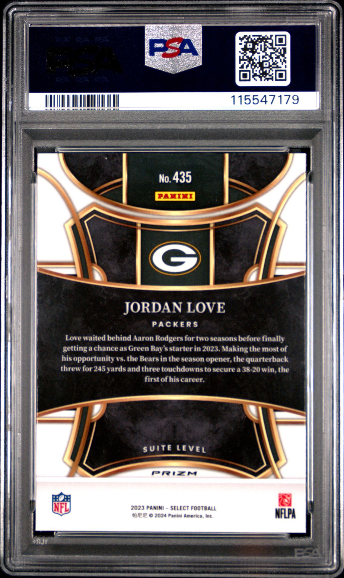 2023 Panini Select Jordan Love #435 (Cosmic) Nm-Mt 8 back
