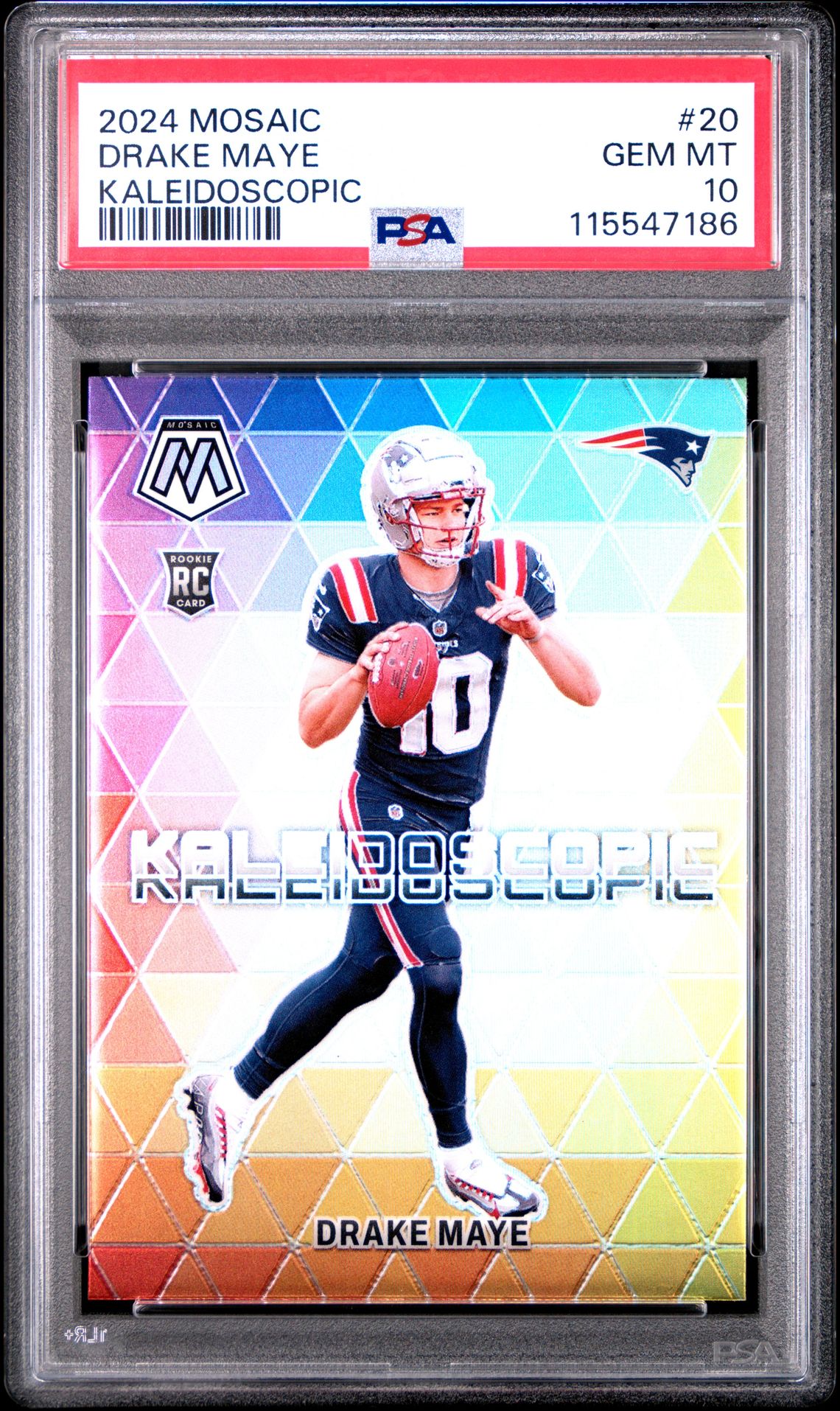 2024 Panini Mosaic Kaleidoscopic Drake Maye #20 Gem Mt 10 front