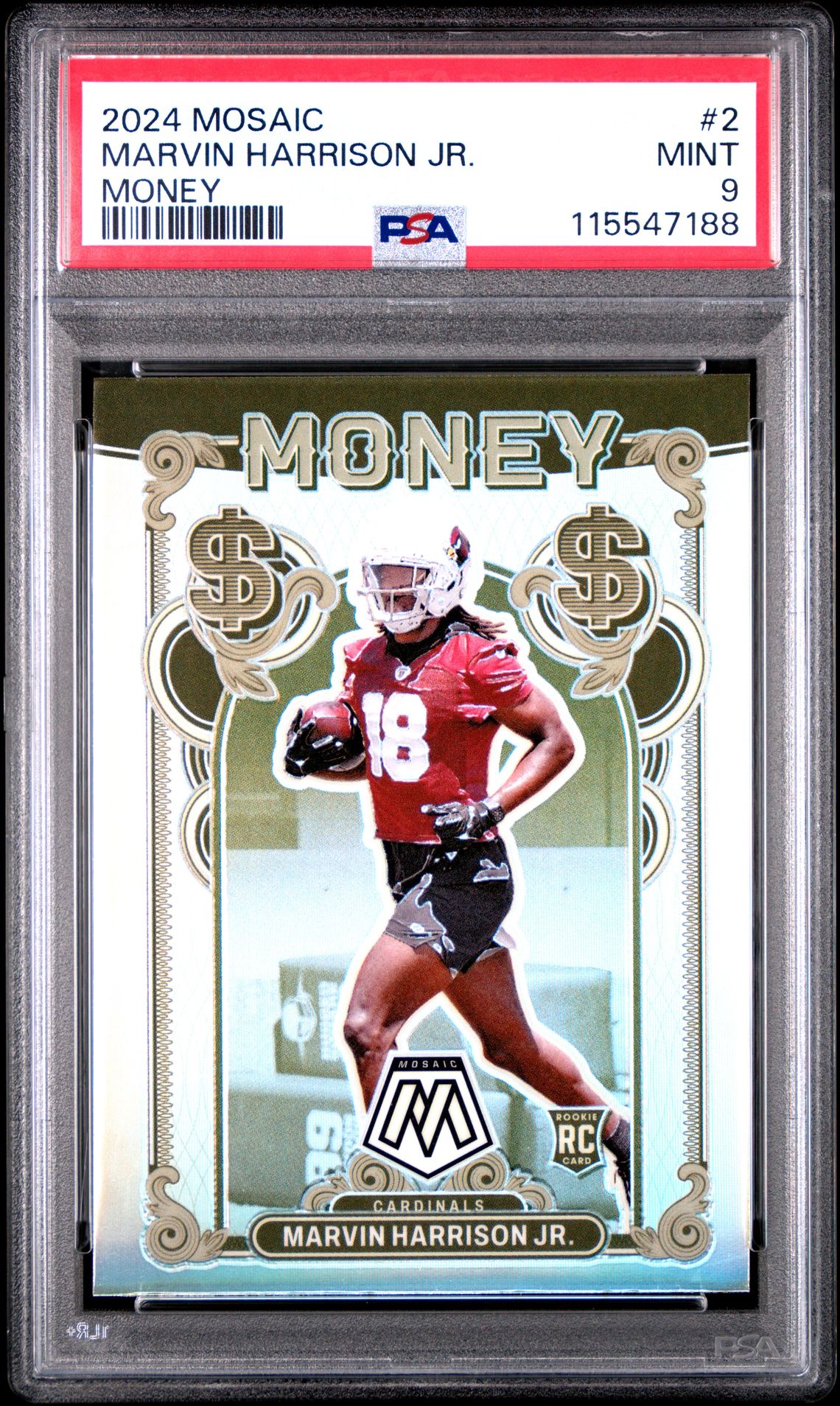 2024 Panini Mosaic Money Marvin Harrison Jr. #2 Mint 9 front