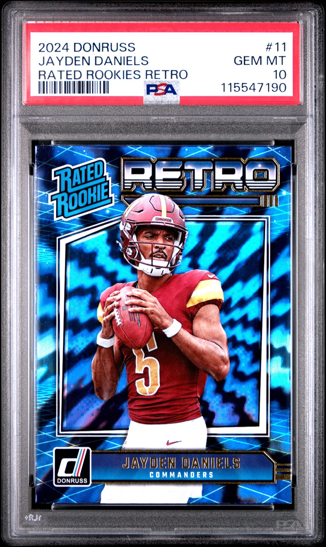 2024 Panini Donruss Rated Rookies Retro Jayden Daniels #11 Gem Mt 10 front