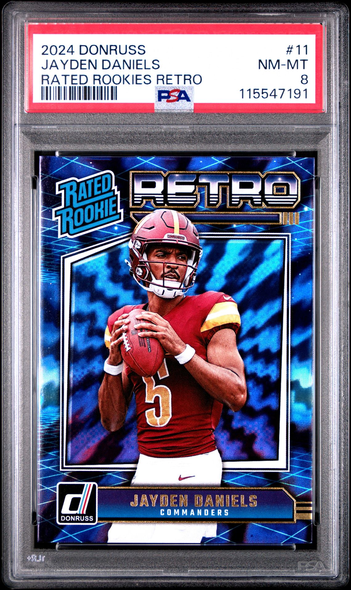 2024 Panini Donruss Rated Rookies Retro Jayden Daniels #11 Nm-Mt 8 front