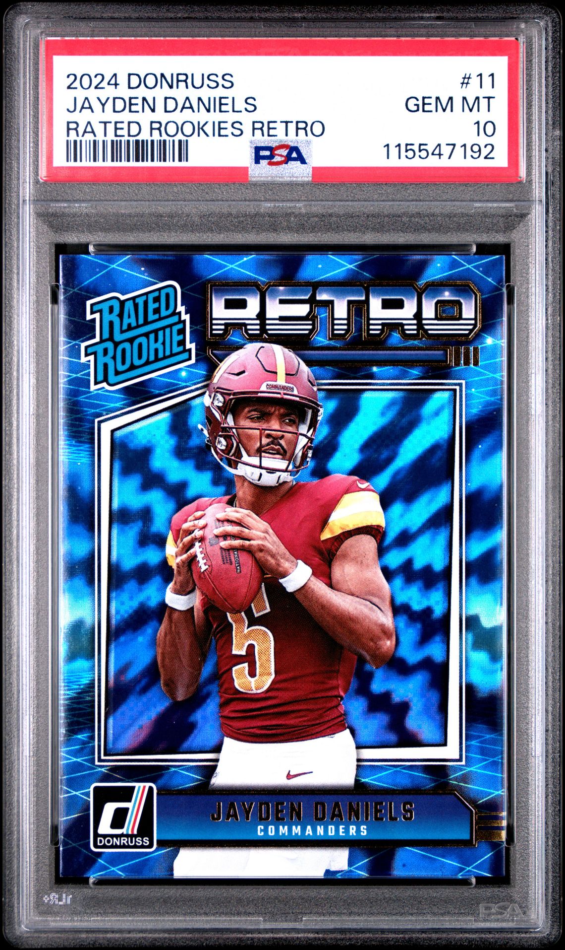 2024 Panini Donruss Rated Rookies Retro Jayden Daniels #11 Gem Mt 10 front