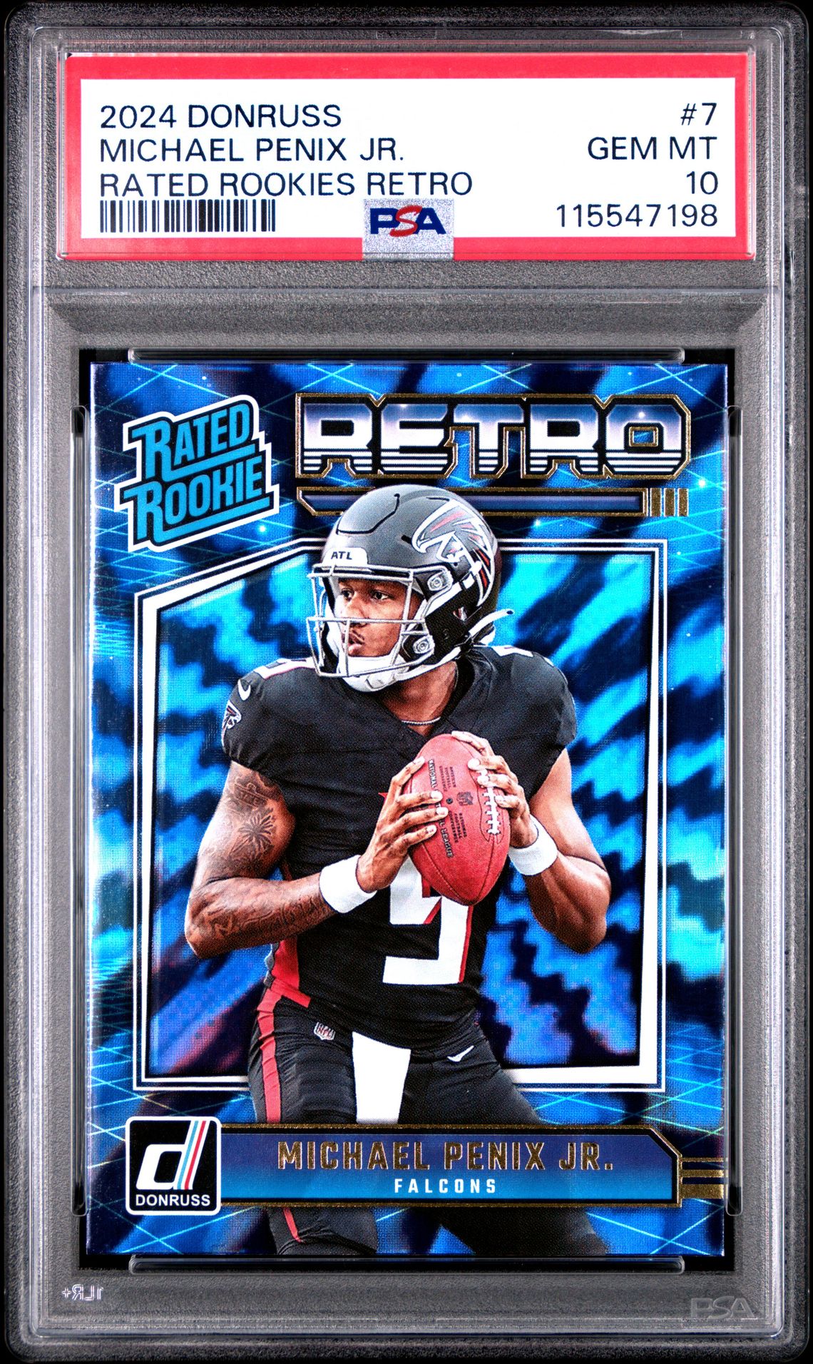 2024 Panini Donruss Rated Rookies Retro Michael Penix Jr. #7 Gem Mt 10 front