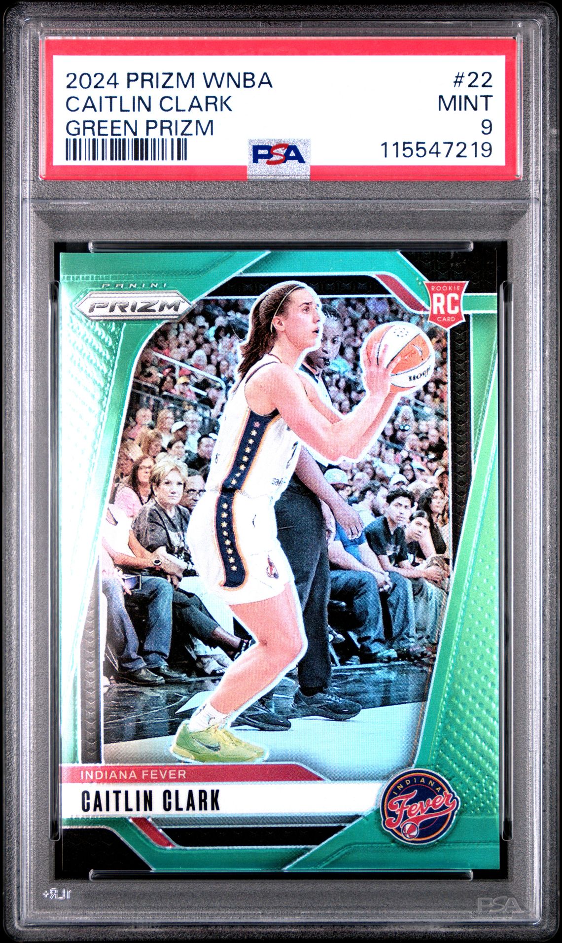 2024 Panini Prizm Wnba Caitlin Clark #22 (Green Prizm) Mint 9 front