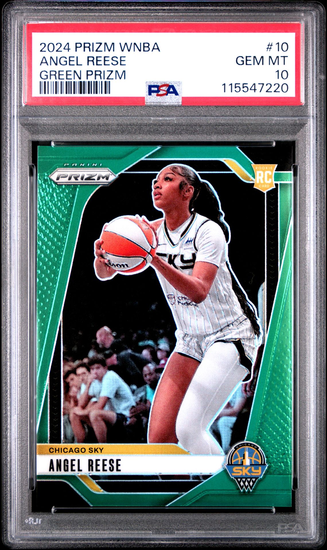 2024 Panini Prizm Wnba Angel Reese #10 (Green Prizm) Gem Mt 10 front