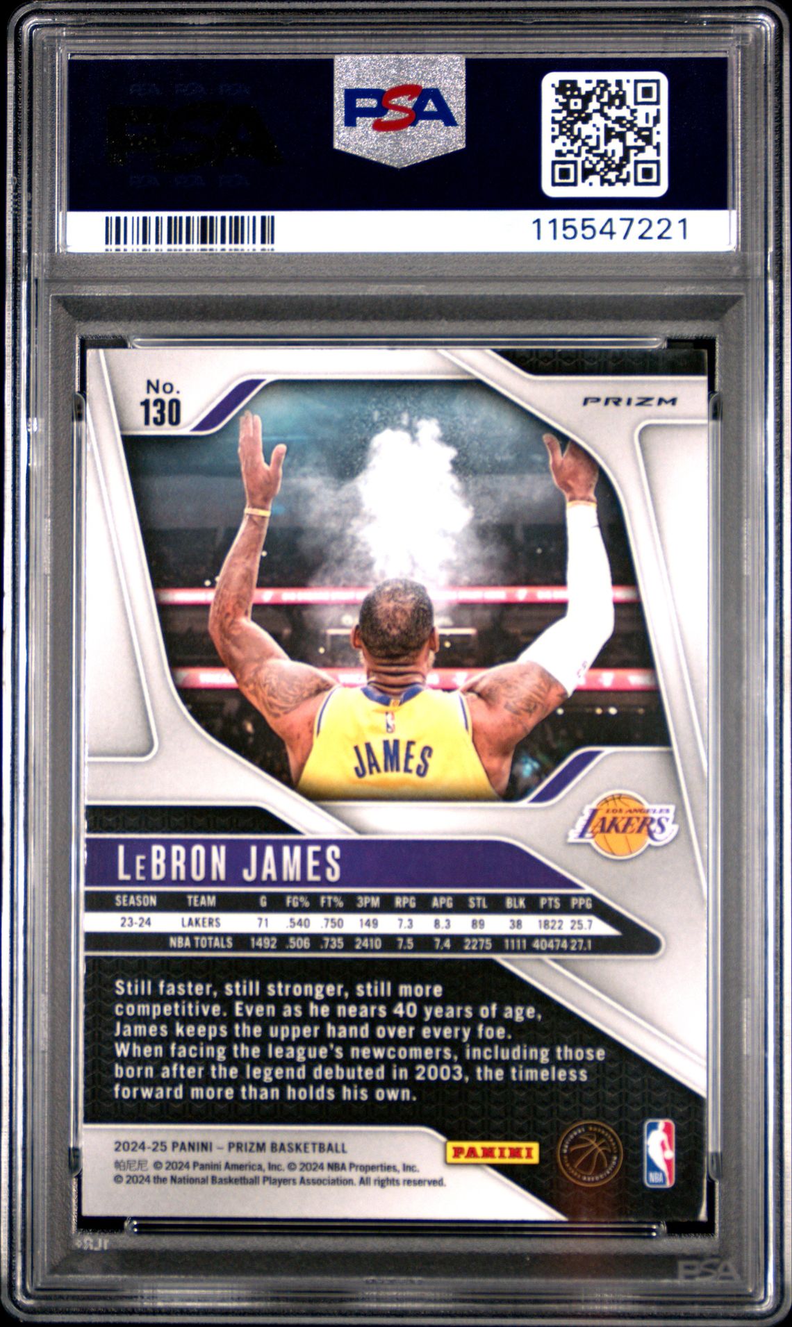 2024 Panini Prizm Lebron James #130 (Blue Yellow Green Choice) Nm-Mt 8 back