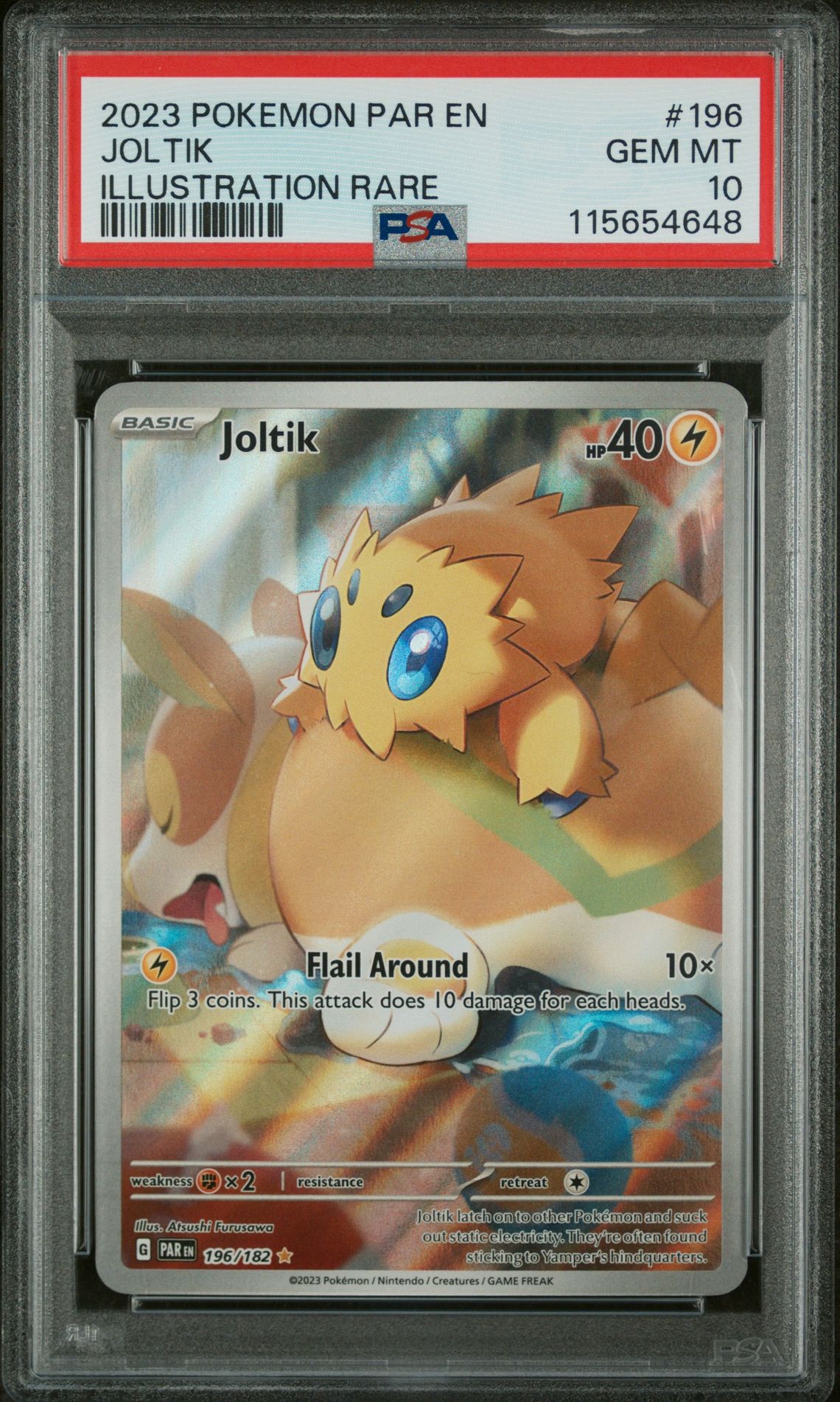 2023 Pokemon POKEMON PAR EN-PARADOX RIFT ILLUSTRATION RARE #196 Joltik front