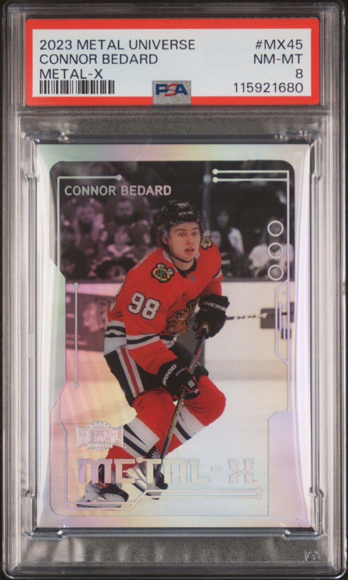 2023 SkyBox SKYBOX METAL UNIVERSE METAL-X #MX45 Connor Bedard front