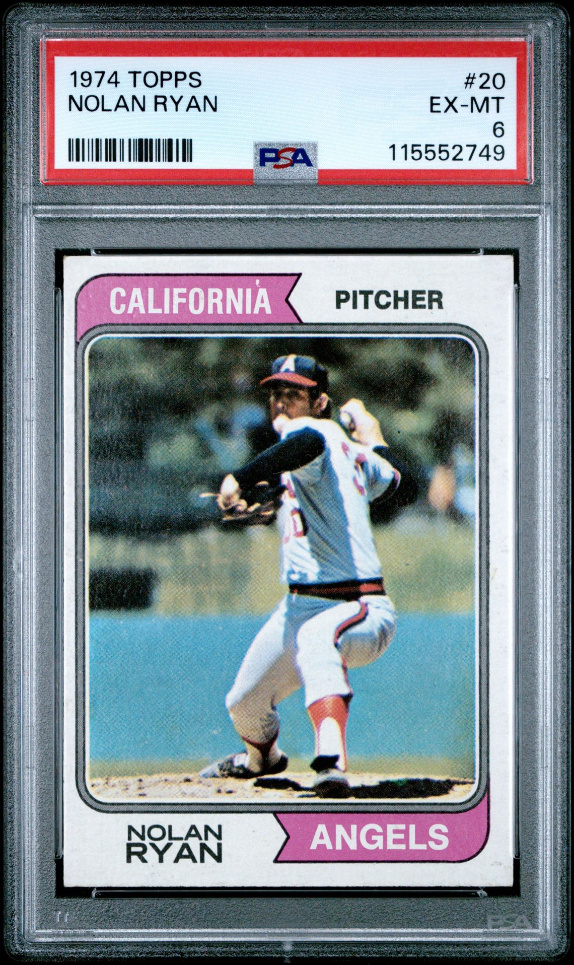 1974 Topps Nolan Ryan #20 Ex-Mt 6 front