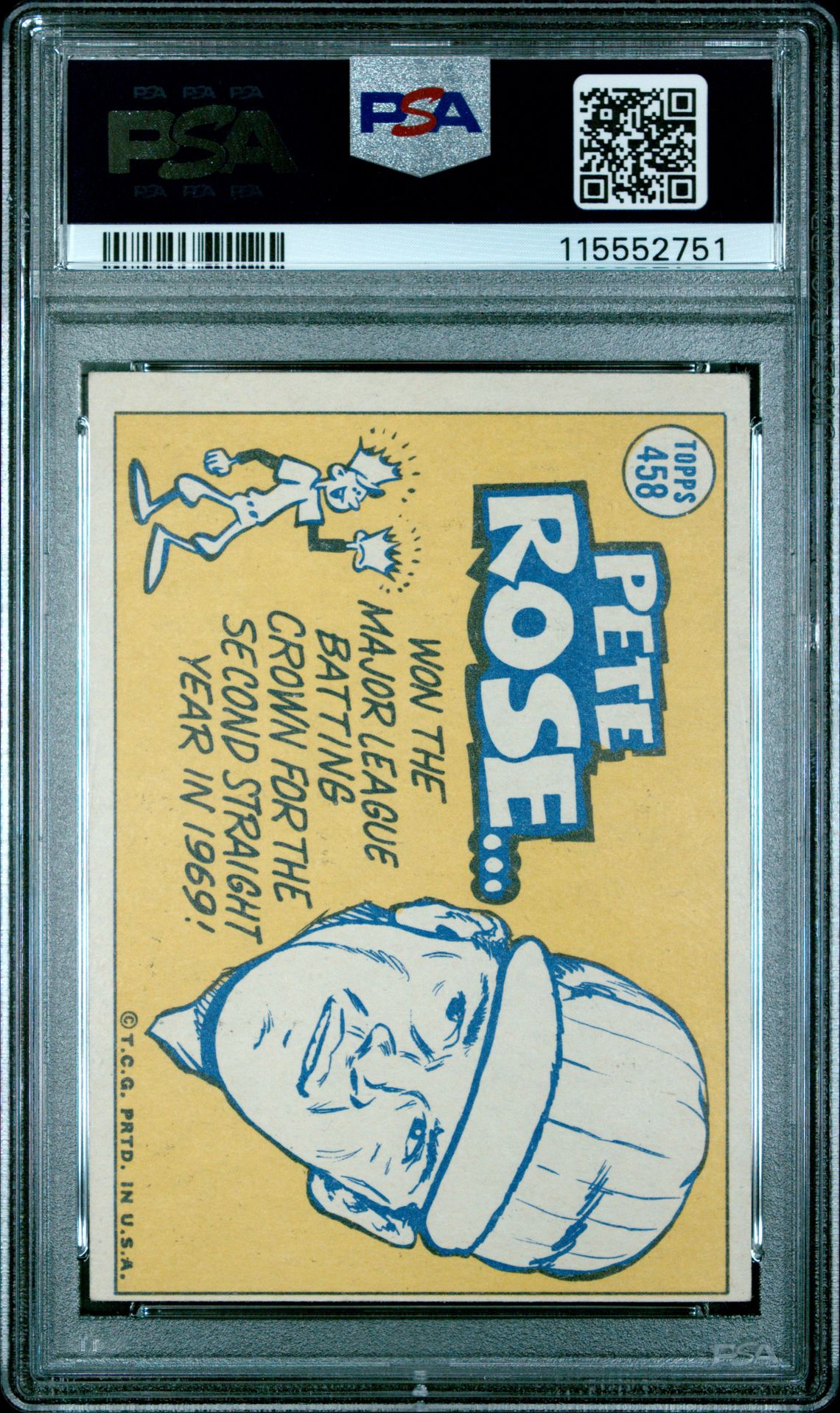 1970 Topps Pete Rose #458 Vg-Ex 4 back