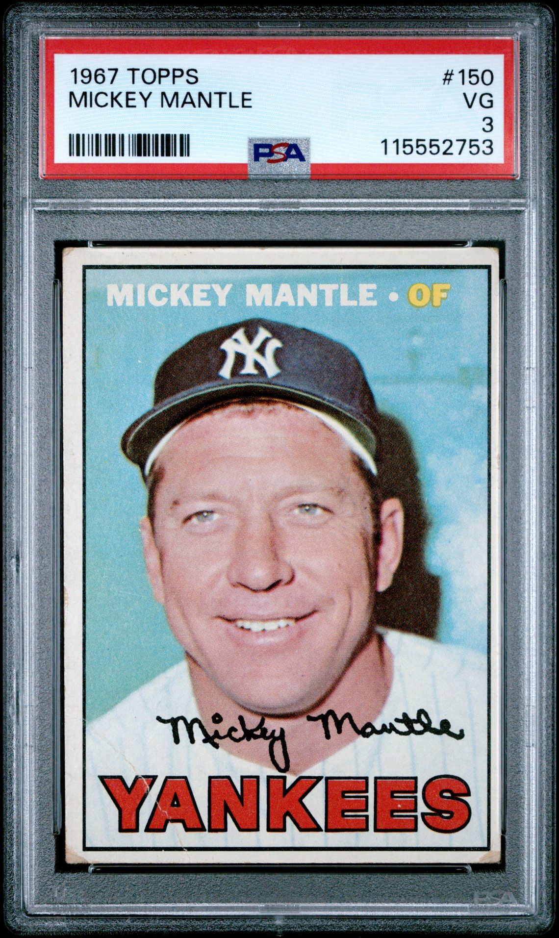 1967 Topps Mickey Mantle #150 Vg 3 front