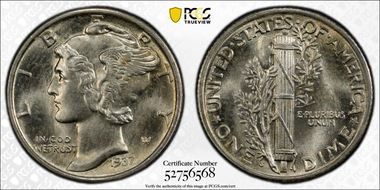 1937-S 10C MS66FB