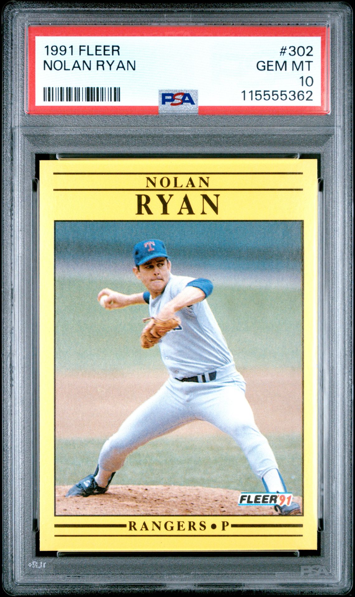 1991 Fleer Nolan Ryan #302 Gem Mt 10 front
