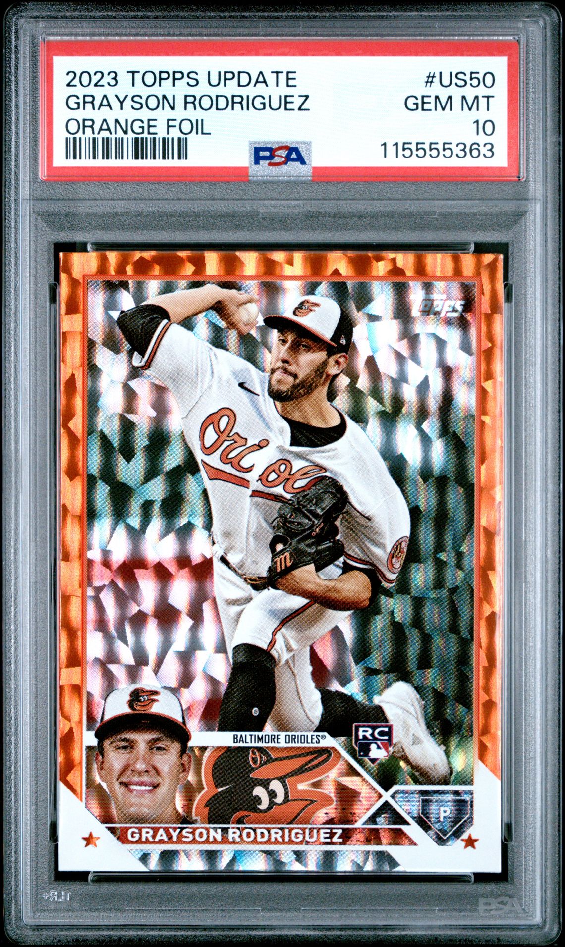 2023 Topps Update Grayson Rodriguez #Us50 (Orange Foil) Gem Mt 10 front
