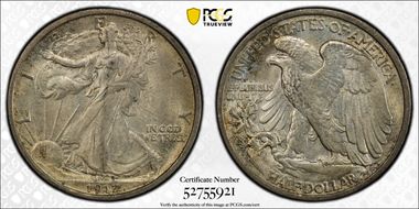 1917-S 50C Reverse MS63