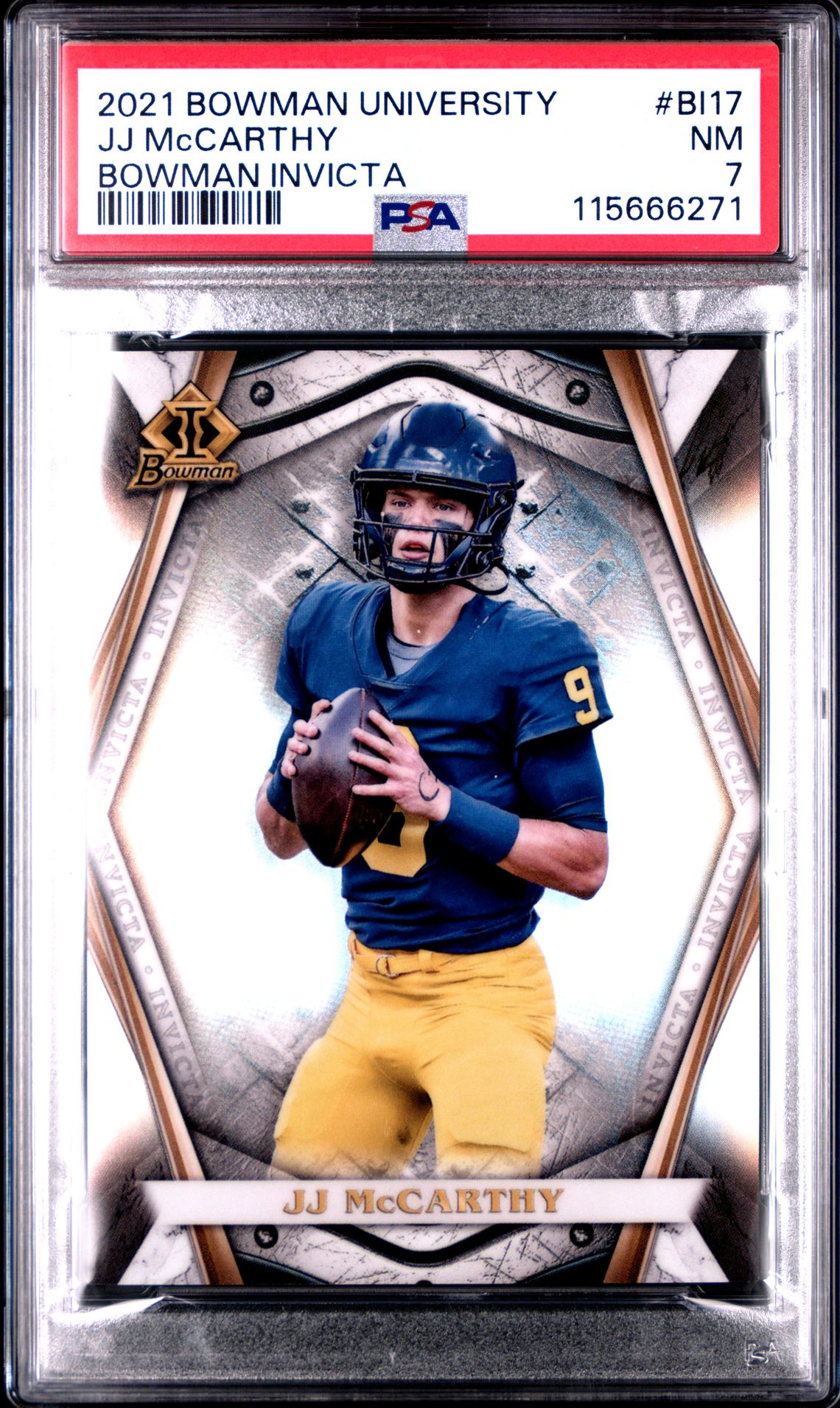 2021 Bowman BOWMAN UNIVERSITY BOWMAN INVICTA #BI17 Jj Mccarthy front