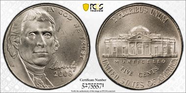 2008-D 5C Satin Finish SP68FS