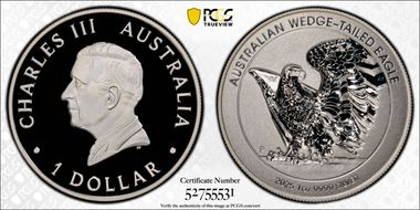 2025-P $1 Wedge-Tailed Eagle 1oz Ag Enhanced Rev PR UHR PR70DCAM
