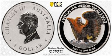 2025-P $1 Wedge-Tailed Eagle 1oz Ag Colorized MS70