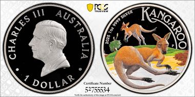 2025-P $1 Kangaroo 1oz Ag HR Colorized PR69DCAM