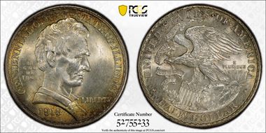 1918 50C Lincoln-Illinois MS65