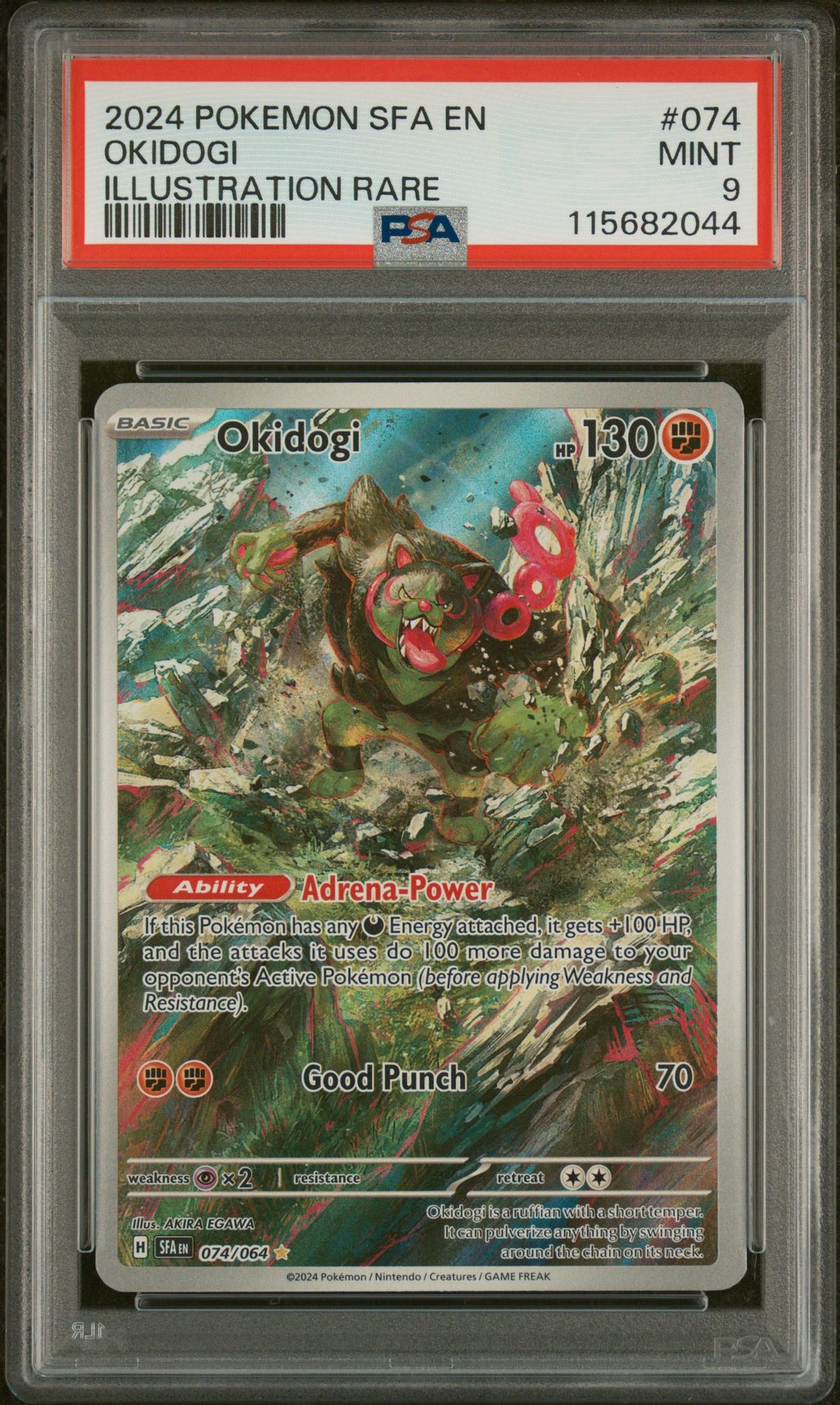 2024 Pokemon POKEMON SFA EN-SHROUDED FABLE ILLUSTRATION RARE #074 Okidogi front
