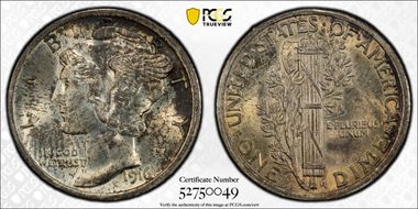 1916 10C Mercury MS65FB