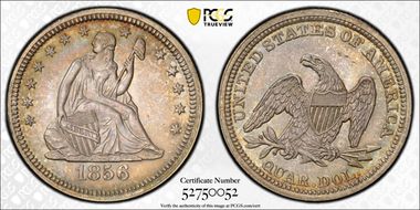 1856 25C AU58