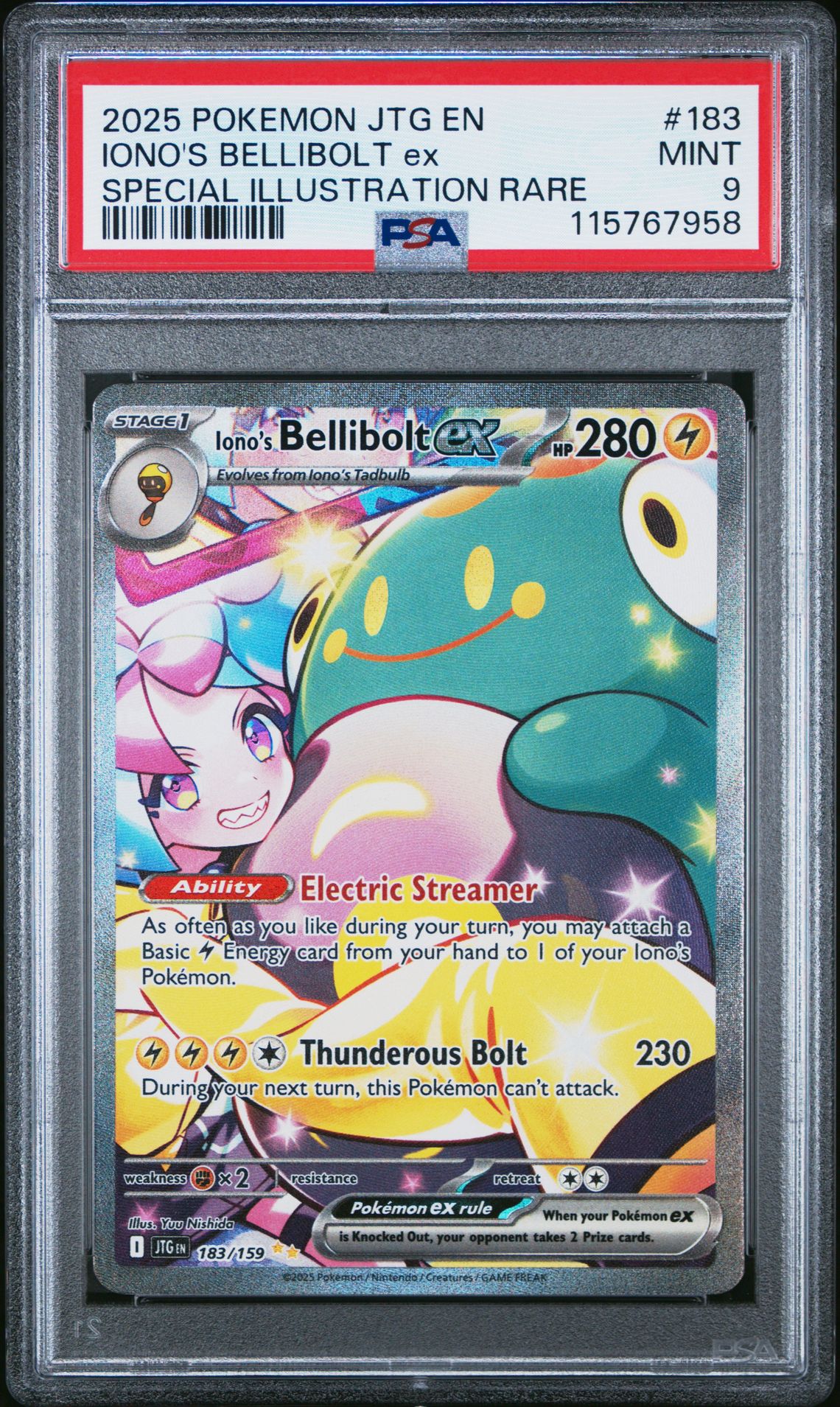 2025 Pokemon Jtg En-Journey Together Iono's Bellibolt Ex #183 (Special Illustration Rare) Mint 9 front