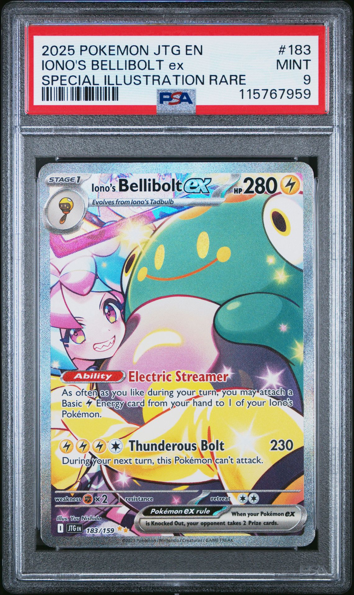 2025 Pokemon Jtg En-Journey Together Iono's Bellibolt Ex #183 (Special Illustration Rare) Mint 9 front