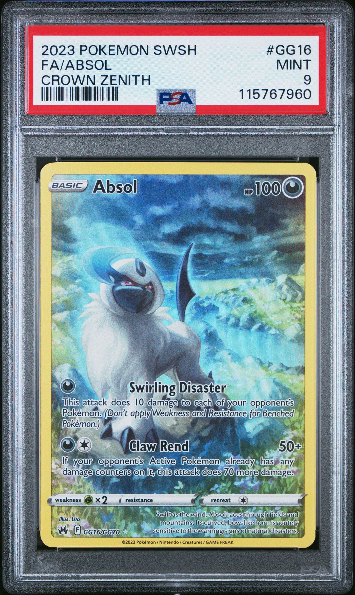 2023 Pokemon Sword And Shield Crown Zenith Fa/Absol #Gg16 (Crown Zenith) Mint 9 front