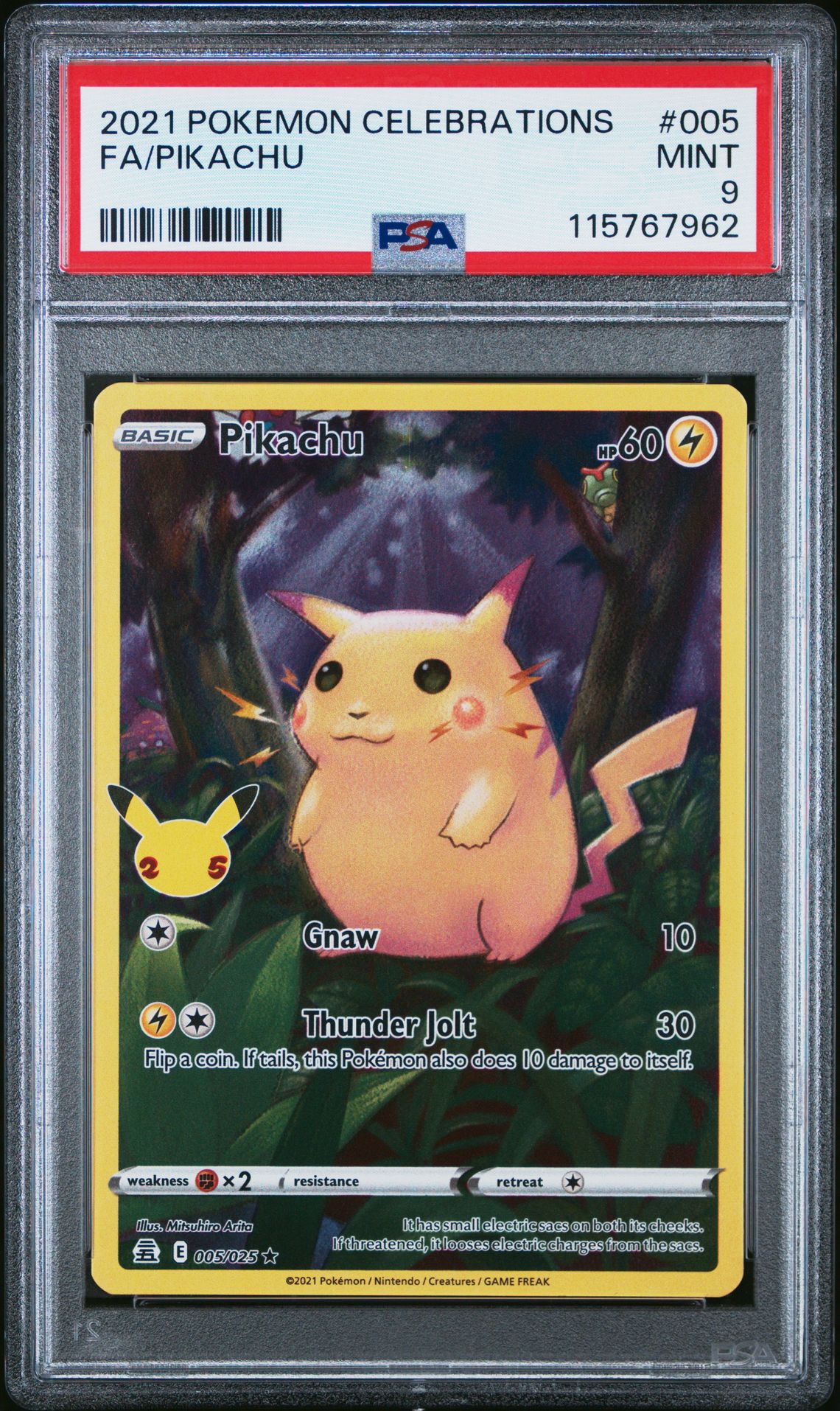 2021 Pokemon Celebrations Fa/Pikachu #005 Mint 9 front