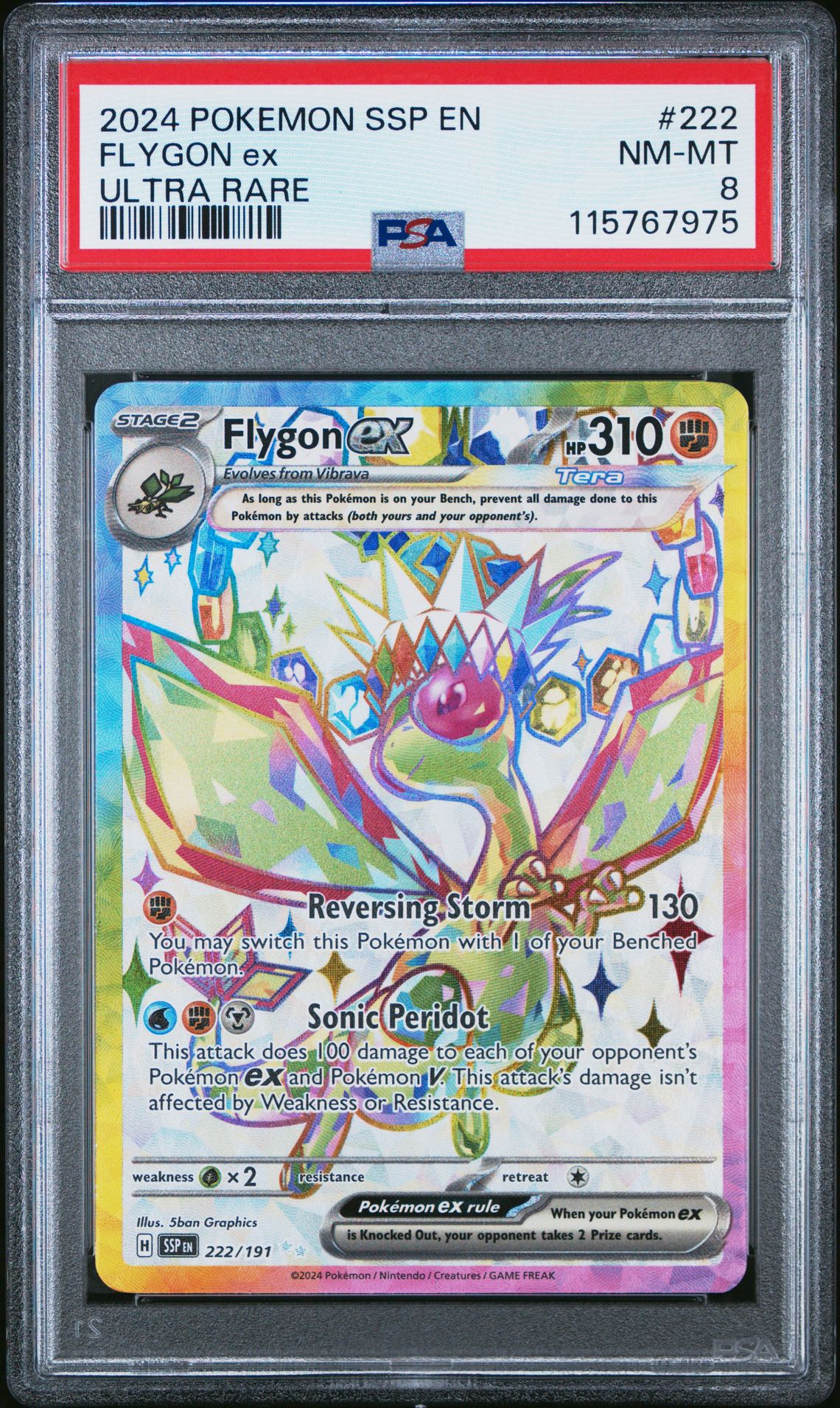 2024 Pokemon Ssp En-Surging Sparks Flygon Ex #222 (Ultra Rare) Nm-Mt 8 front