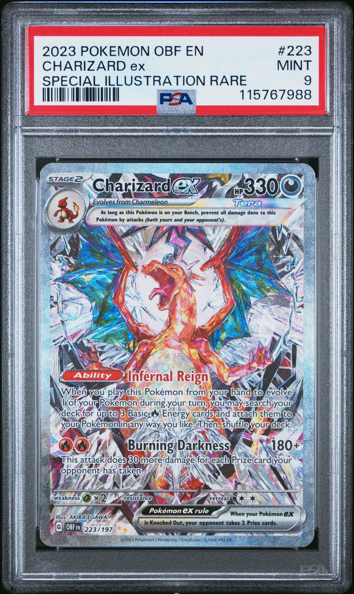 2023 Pokemon Obf En-Obsidian Flames Charizard Ex #223 (Special Illustration Rare) Mint 9 front