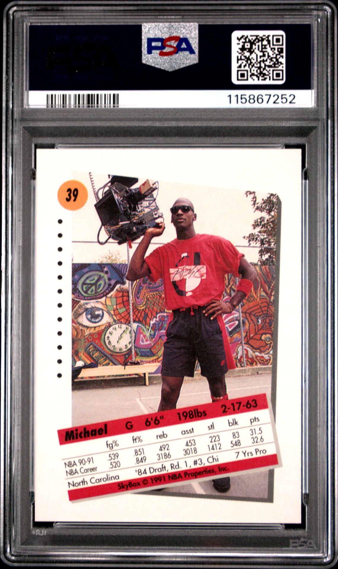 1991 Skybox Michael Jordan #39 Mint 9 back