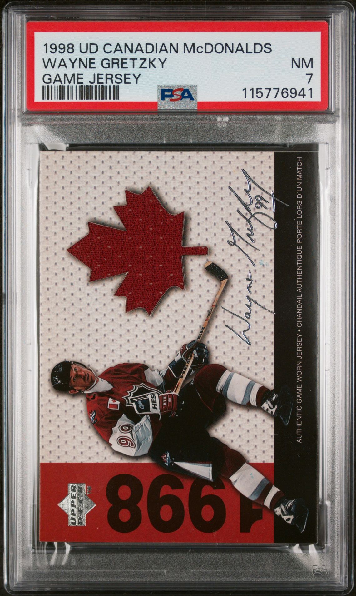 1998 Upper Deck Canadian Mcdonald's Wayne Gretzky (Game Jersey) Nm 7 front