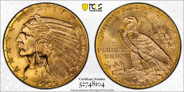 1909 $5 MS65