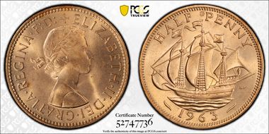 1963 1/2D S-4158 MS65RD