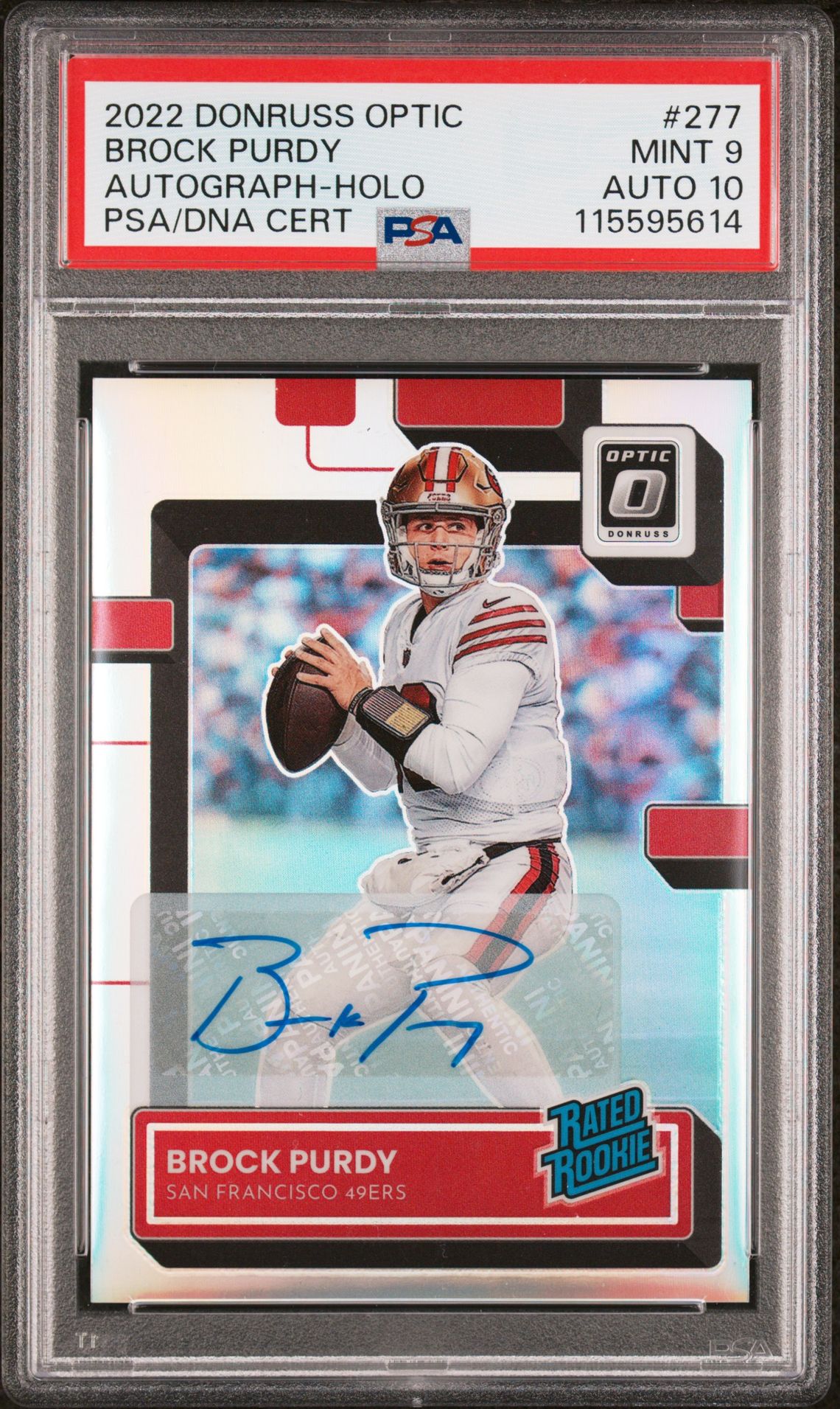 2022 Panini PANINI DONRUSS OPTIC AUTOGRAPH-HOLO #277 Brock Purdy front