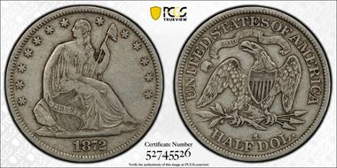 1872-S 50C VF30