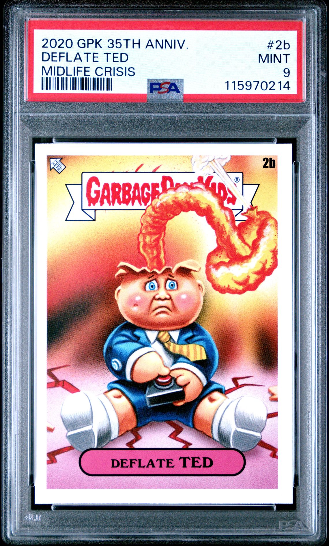 2020 Topps GARBAGE PAIL KIDS 35TH ANNIVERSARY MIDLIFE CRISIS #2B Deflate Ted front