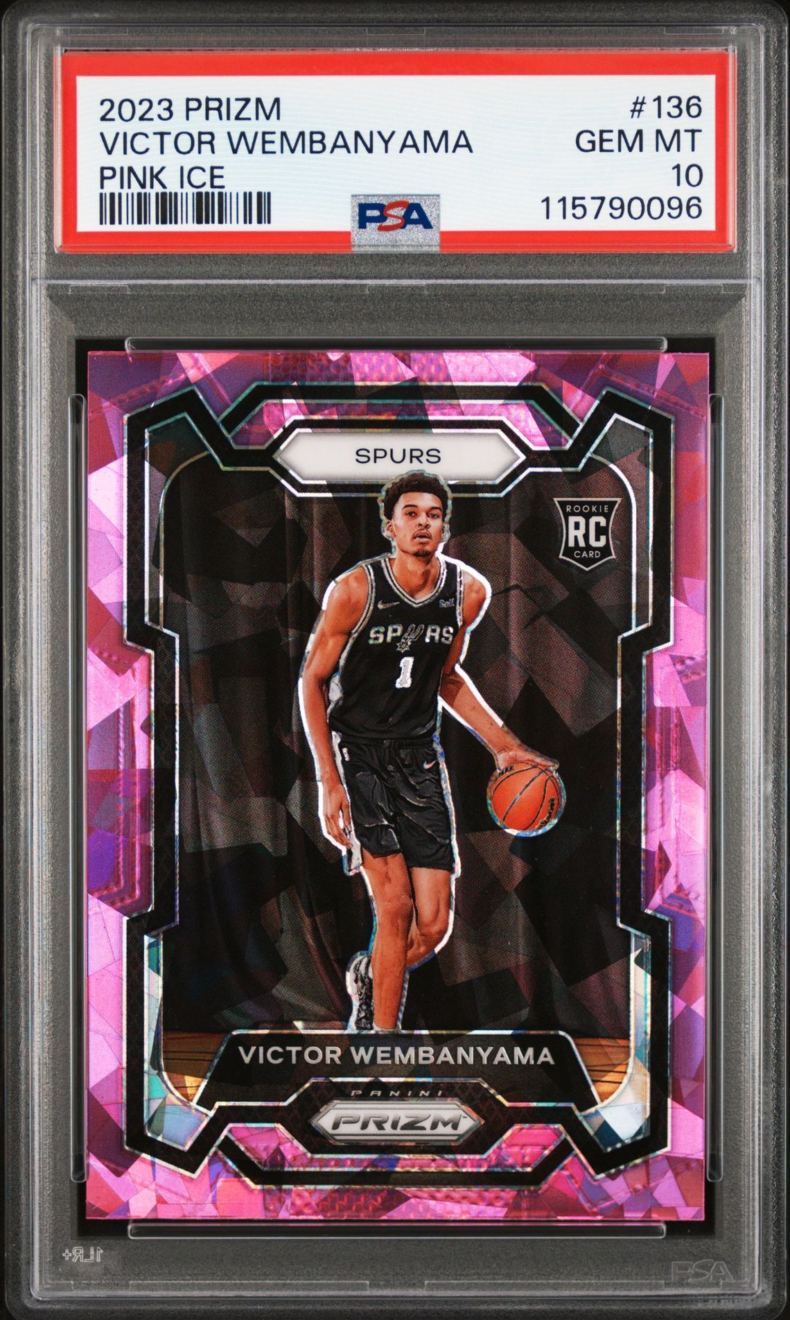 2023 Panini Prizm Victor Wembanyama #136 (Pink Ice) Gem Mt 10 front