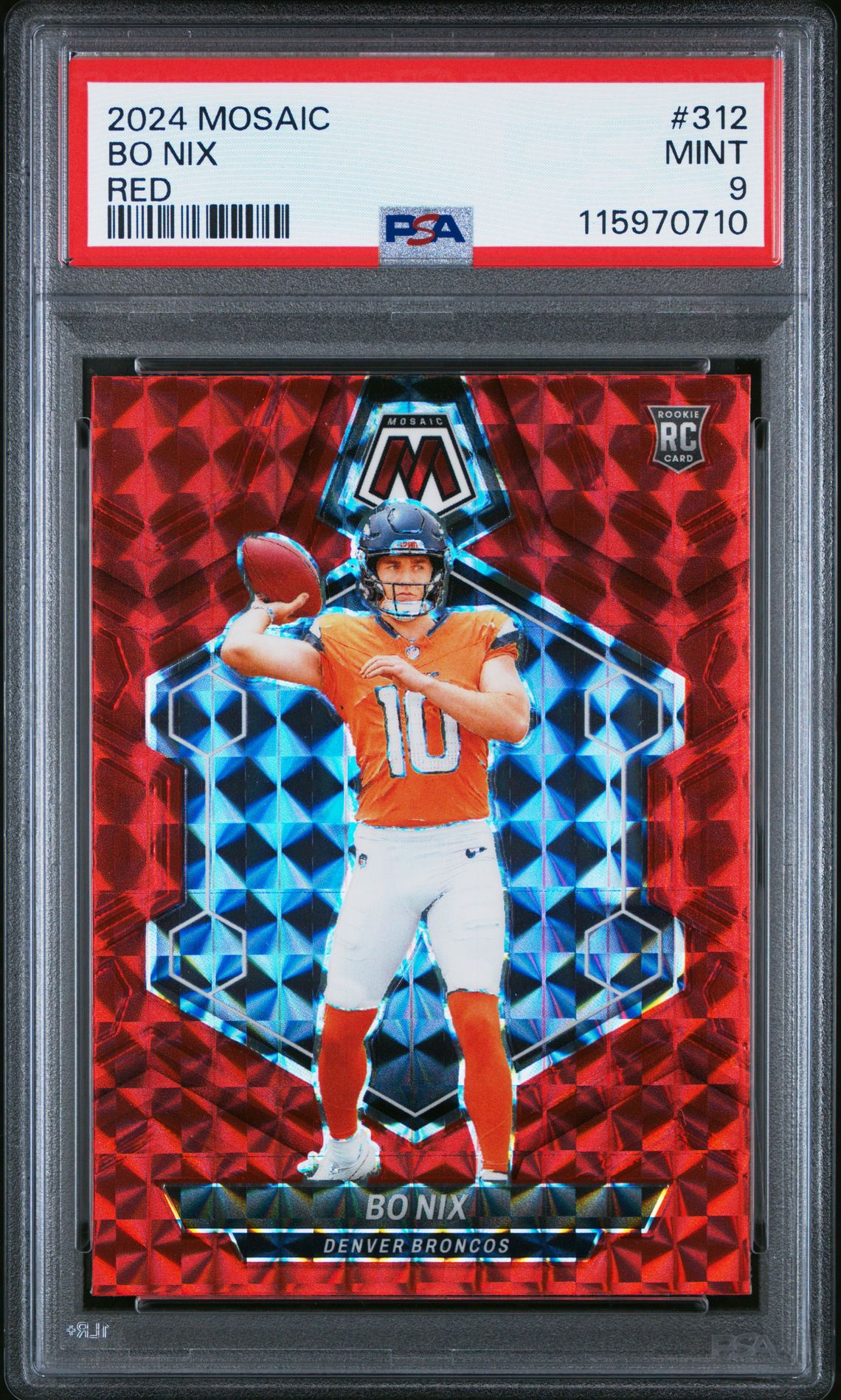 2024 Panini Mosaic Bo Nix #312 (Red) Mint 9 front
