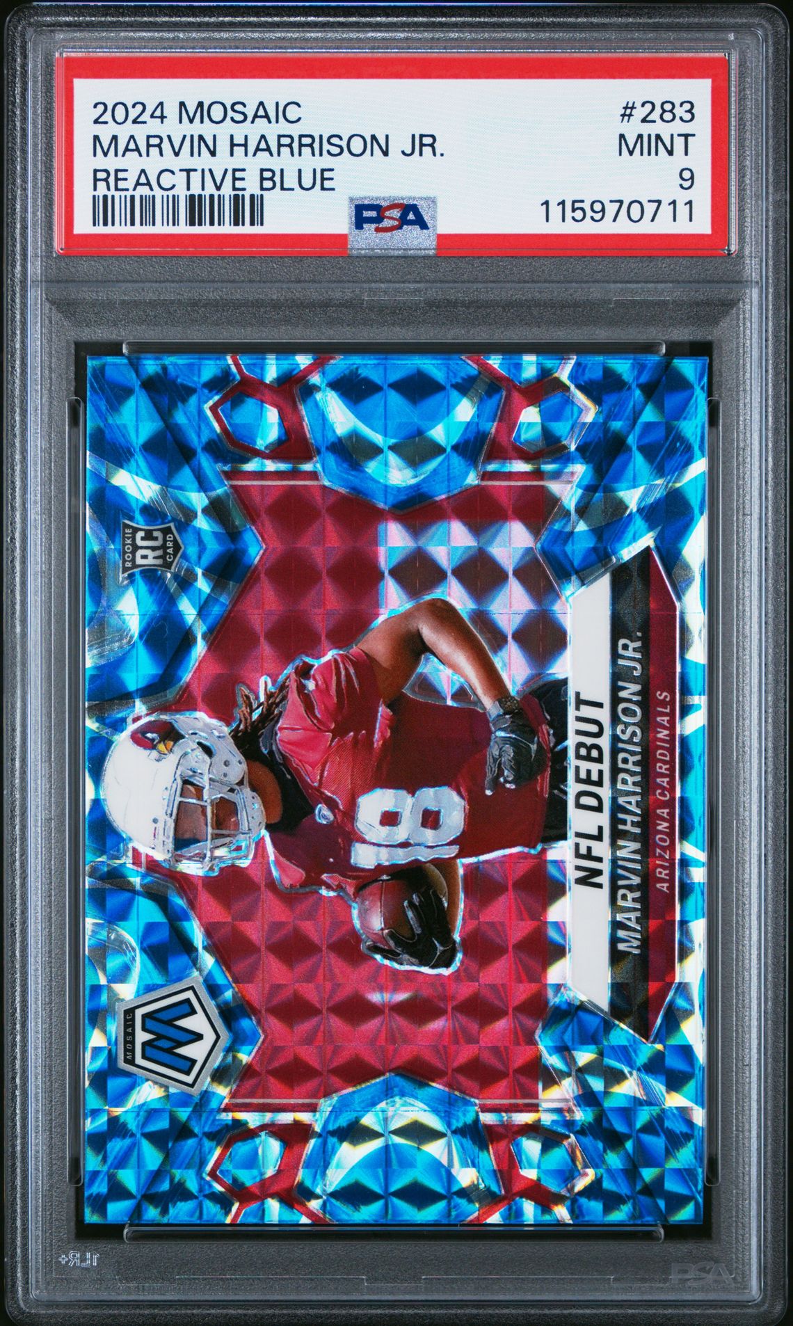 2024 Panini Mosaic Marvin Harrison Jr. #283 (Reactive Blue) Mint 9 front